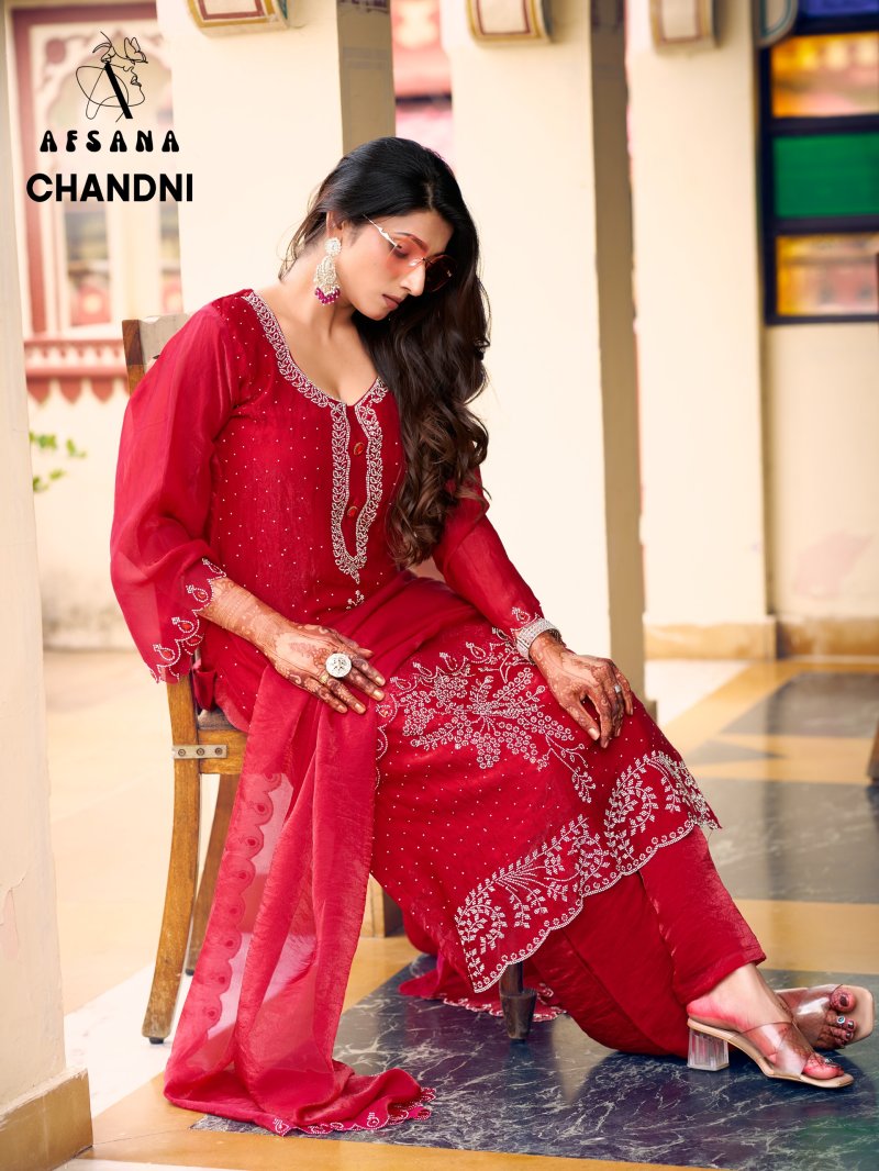 Chandni By Afsana Fandy Satin Readymade Salwar Kameez 